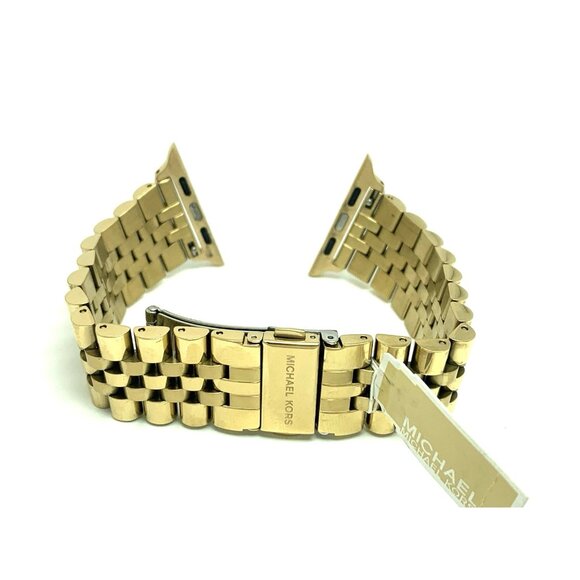 Michael Kors Women's Apple Watch 38-45mm Band Gold Steel Bracelet MKS8055E - Picture 9 of 9